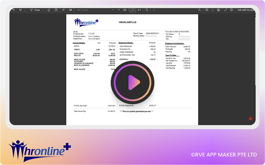 Viewing Payslips and Logs in HRonlinePlus