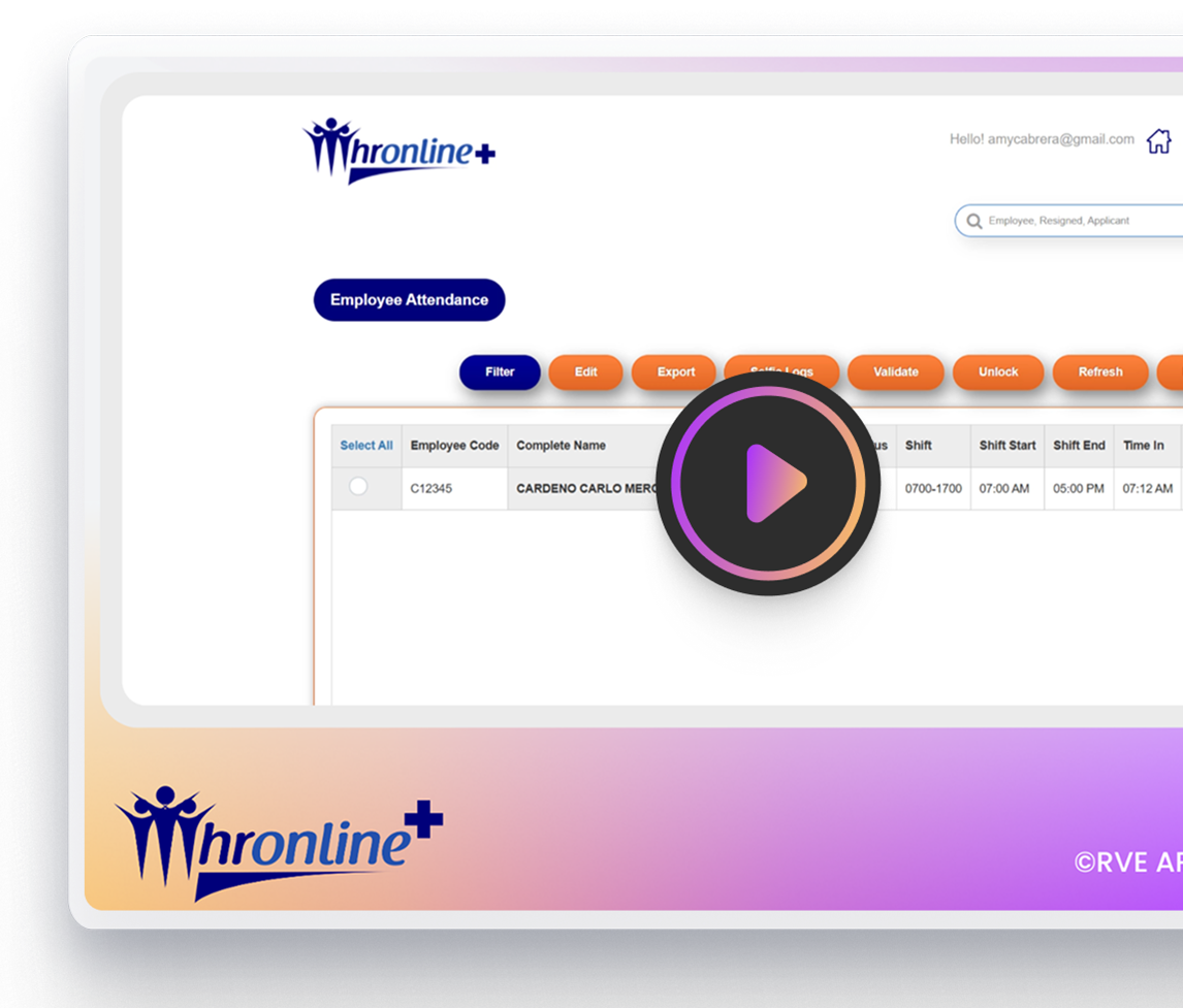 HROnline+ App Interface