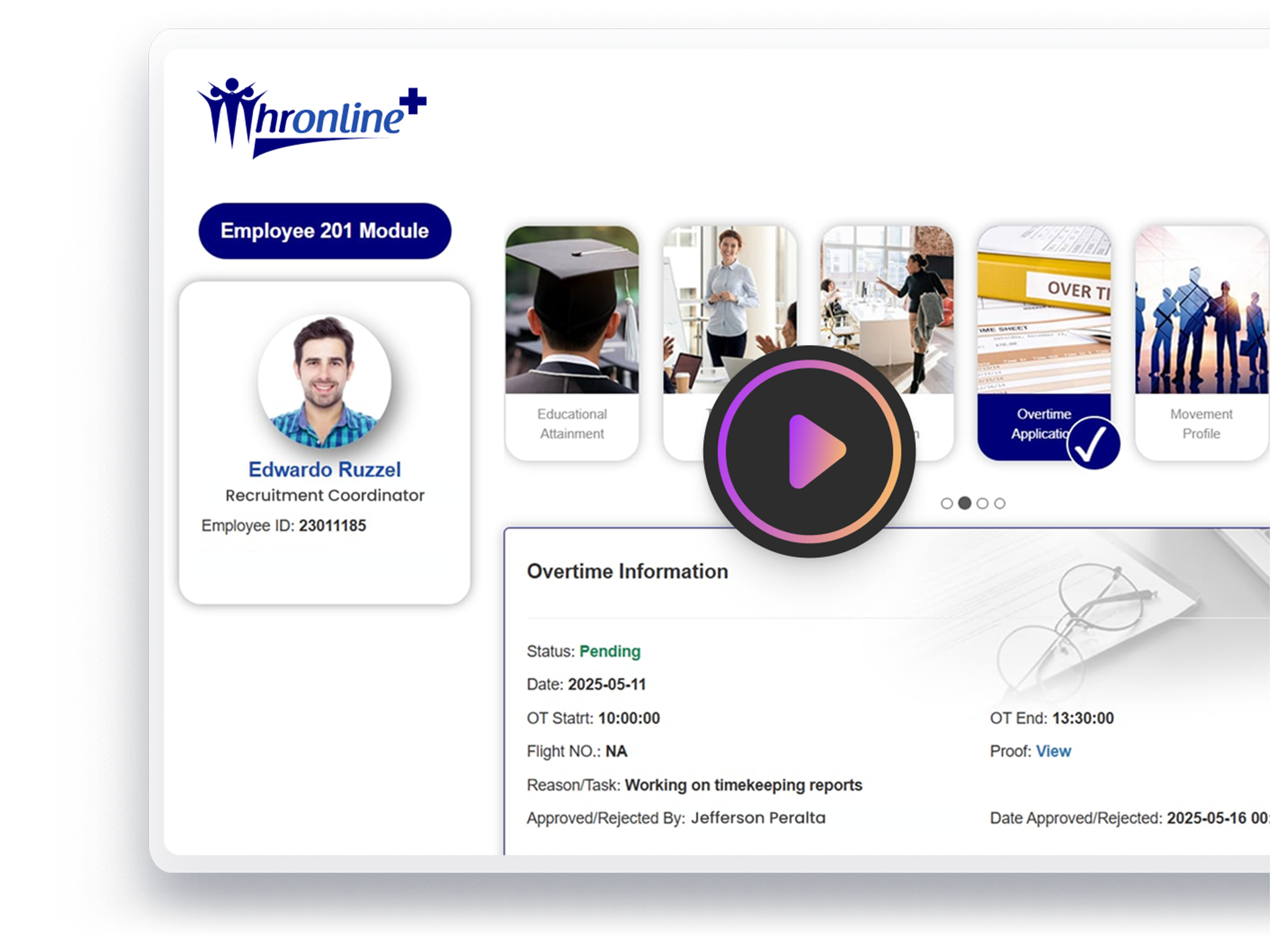 HROnline+ Workspace Interface