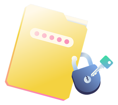 Confidential file with lock and key, Data privacy and file encryption
